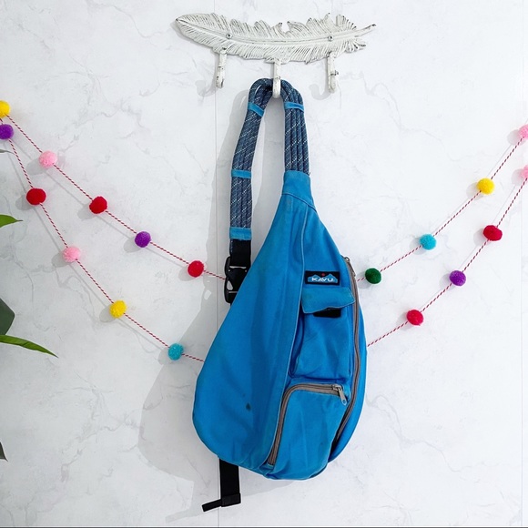 Kavu Handbags - Kavu Blue Rope Sling Outdoor Backpack